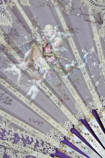 Eventail de mariage, XIXème siècle, monture...