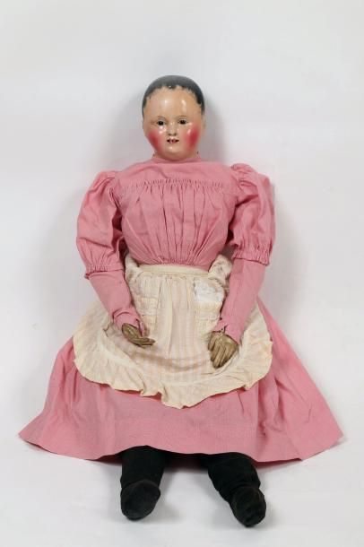 Poupée Pauline, tête fixe et collerette en...