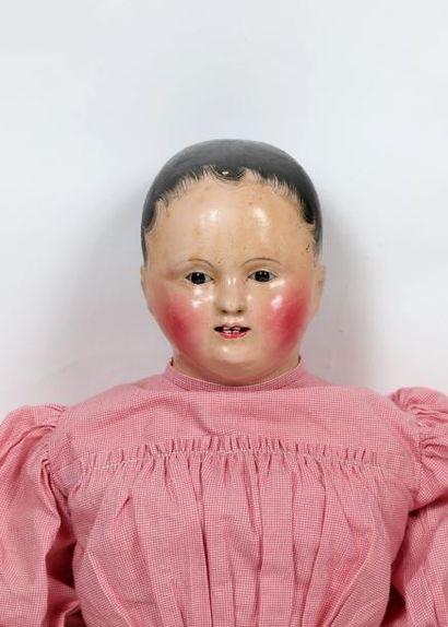 Poupée Pauline, tête fixe et collerette en...