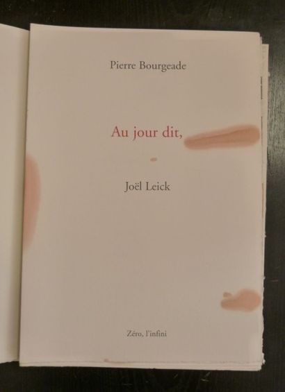 «Au jour dit», Pierre Bourgeade/Joël Leick...