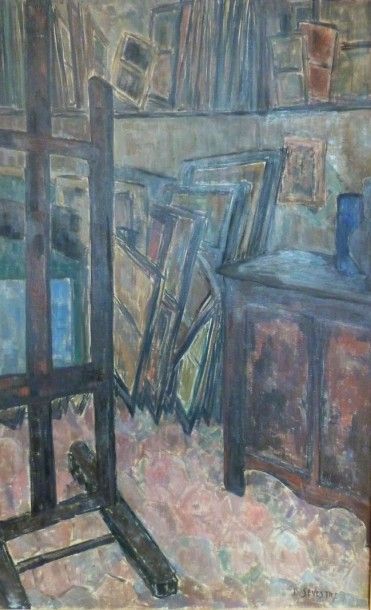 Danielle SEVESTRE
Bibliothèque, huile sur...