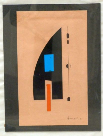 ARDEN QUIN
Sans titre, gouache et collage...