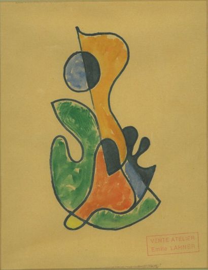 Émile LAHNER
Composition abstraite, gouache...