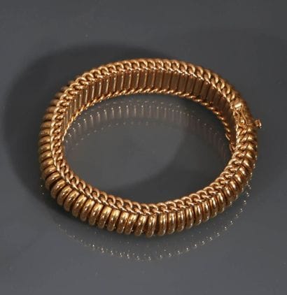 Bracelet en or jaune 18K (750°/00) à maillons...