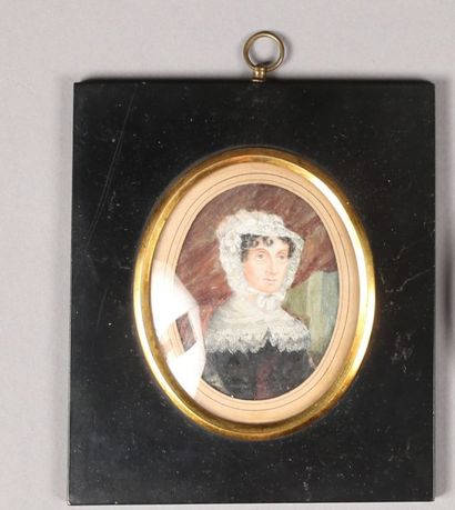 Une miniature Ecole Française XIXe siècle,...