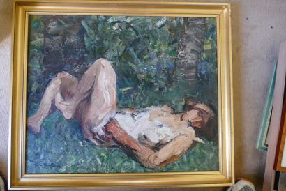 Abel BERTRAM (1871-1954)
Femme nue allongée,...