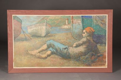 BECHON SAUZEAU Pierre Roger. Né en 1924
Huile...