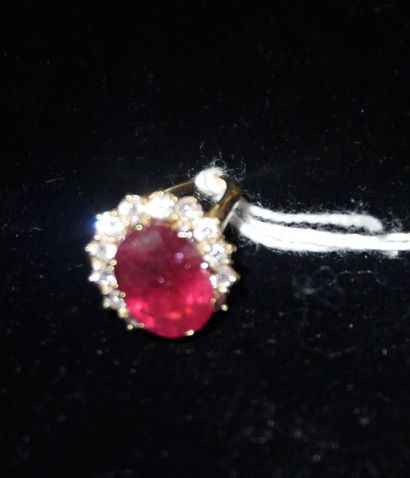 Bague «marguerite» en or jaune 18K (750°/00)...