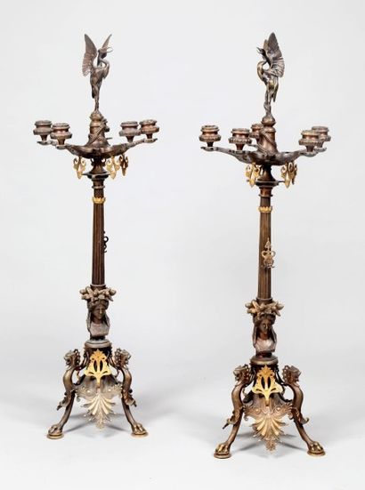 BARBEDIENNE Ferdinand. 1810-1892

Paire de...
