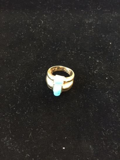 Bague en or jaune 18K (750°/00) à motifs...