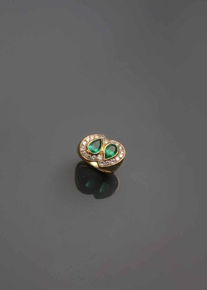 Bague chevalière en or jaune 18K (750°/00)...