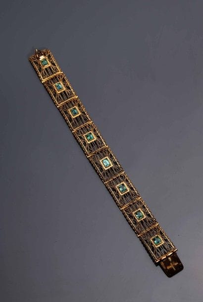 Bracelet articulé en or jaune 14K (585°/00) ...