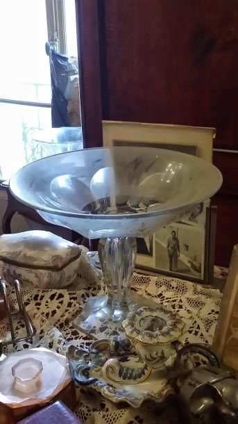 Coupe sur piédouche en cristal taillé (pied...