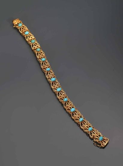 Bracelet articulé en or jaune 18K (750°/00)...