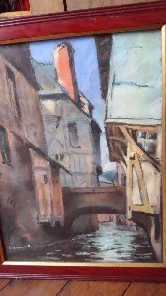 Maison à colombages
Pastel sur papier signé...
