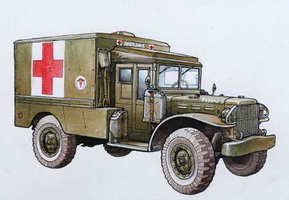 VEHICULES MILITAIRES Ambulance Dodge WC-64...