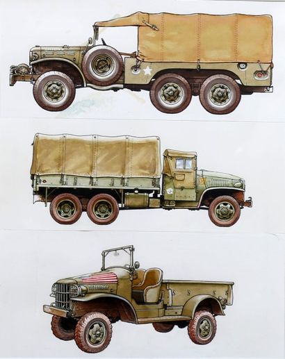VEHCIULES MILITAIRES Dodge WC-63, camion...