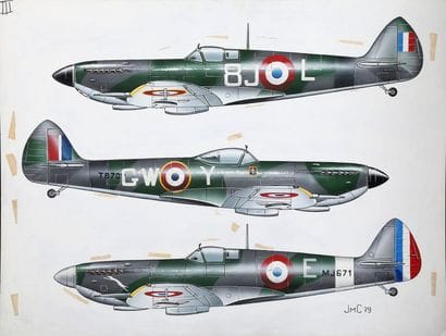 Jean CUNY (1942)
Avions militaires SPITFIRES...