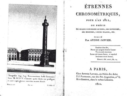 JANVIER, Antide
Manuel Chronometrique, ou...