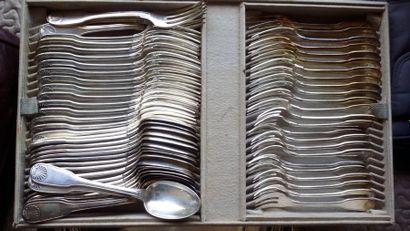 CHRISTOFLE
Partie de ménagère en métal argenté,...