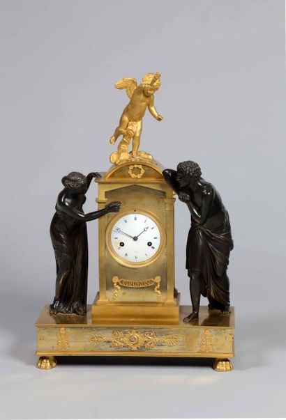 Rare pendule borne «DIBUTADE»
En bronze doré...