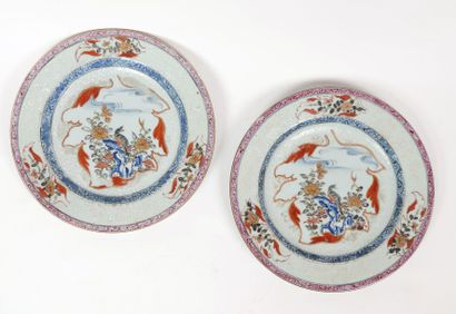 Paire d'assiettes de la Compagnie des Indes....
