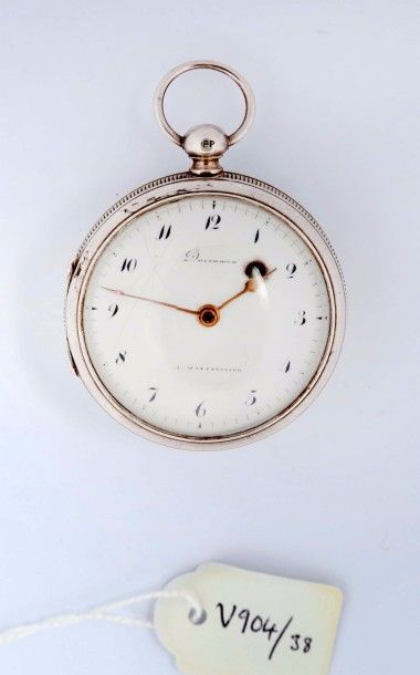 Montre à verge en argent signée ‘Ducommun...