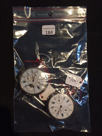 Deux montres à calendrier en argent dont...