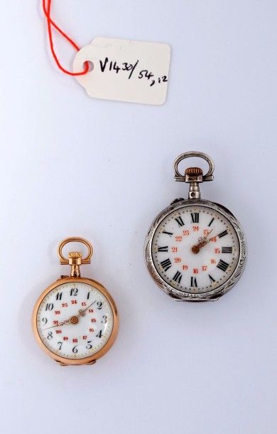 Deux montres à cylindre avec cadrans à 24...