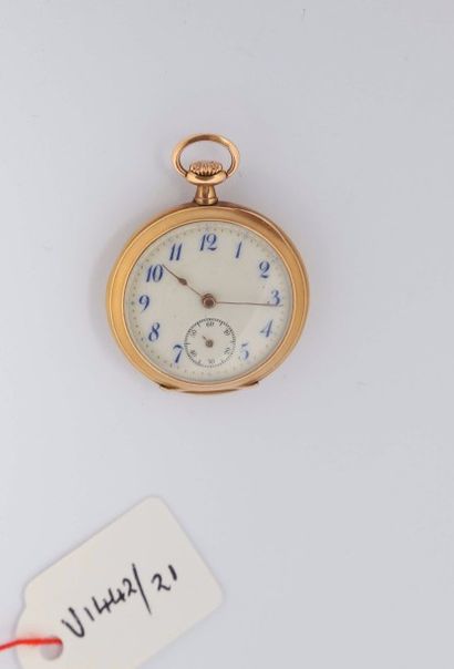 Montre à ancre en or (pb. 22.2gr) le fond...