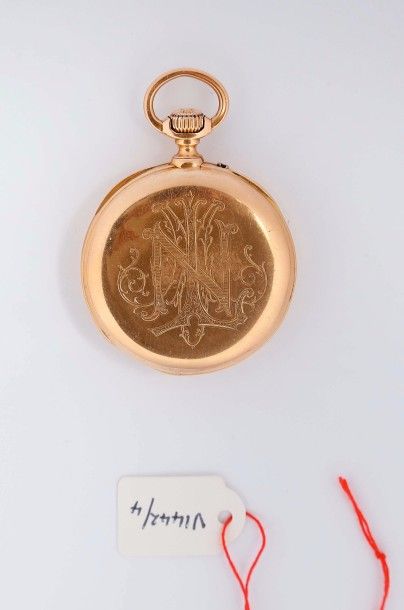 Montre à ancre en or (pb. 88.2gr), signée...