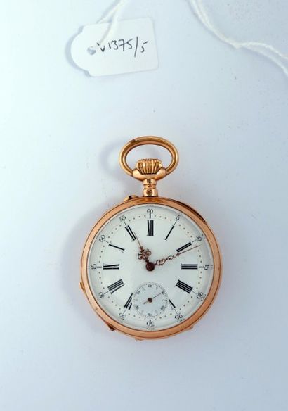 Montre à cylindre en or uni (p.b.78gr). D....