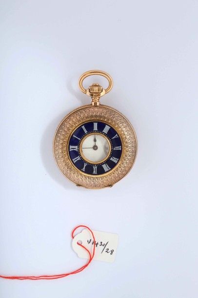Montre à ancre demi-savonnette en or (pb.97.5gr)...