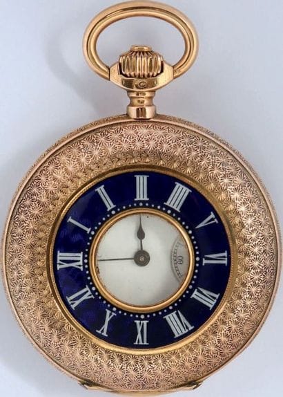 Montre à ancre demi-savonnette en or (pb.97.5gr)...