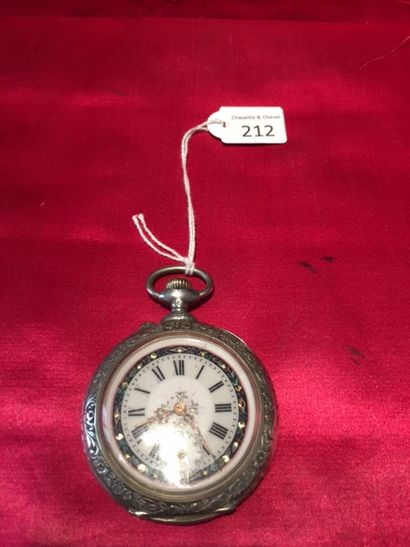Montre à cylindre en argent signée ‘Fabrique...