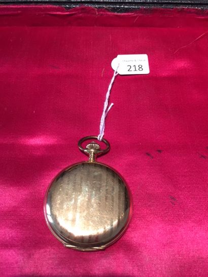 Montre savonnette à ancre en plaqué or signée...