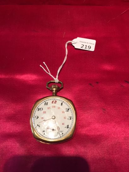 Montre à ancre en plaqué or avec cadran à...