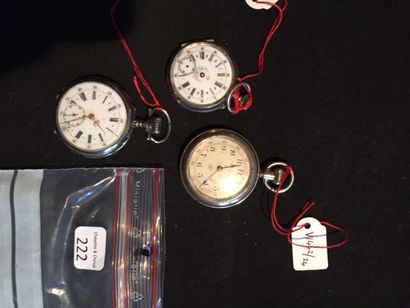 Deux montres à cylindre en argent et une...