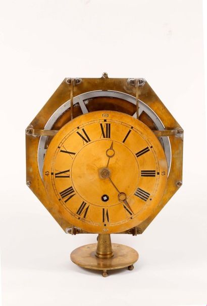 Horloge de bureau à double face signée ‘Horloge...