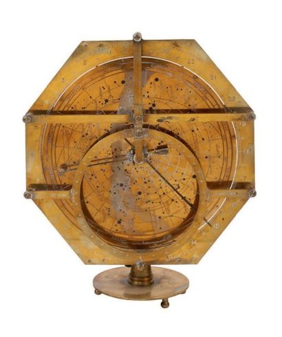 Horloge de bureau à double face signée ‘Horloge...