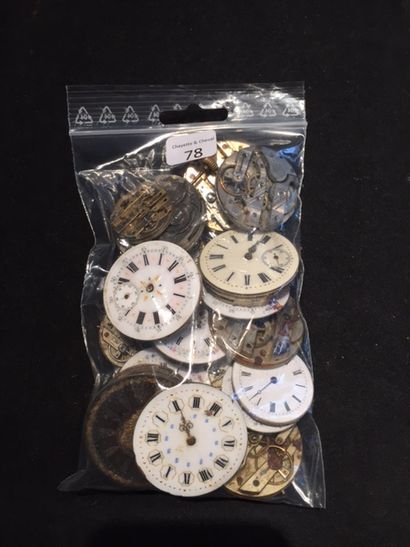 Dix-huit mouvements de montres avec leurs...