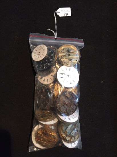 Vingt-cinq mouvements de montres de gousset...