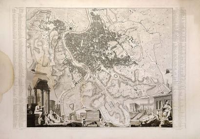 ROME. Plan topographique de Rome moderne...
