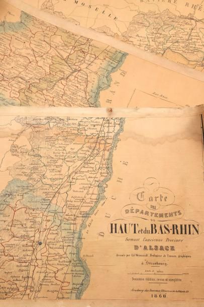ALSACE. Carte des départements du Haut et...