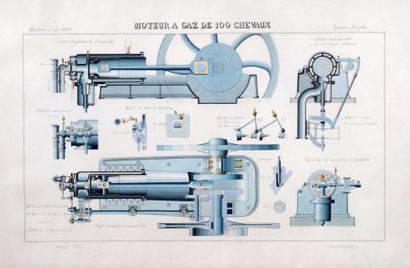 Moteur à Gaz de 100 chevaux Ch. Dagbert,...