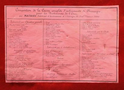 Important coffret de chirurgien signé 'Mathieu...