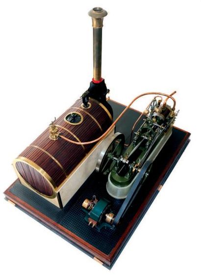 Grande maquette de moteur à vapeur horizontale...