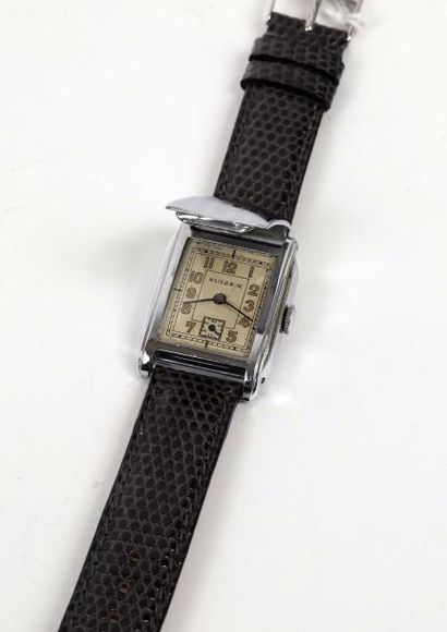 SUIZEX
Montre savonnette en métal blanc,...