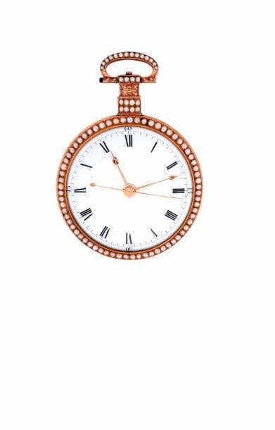 Montre en or émaillé signée ILBERY, vers...