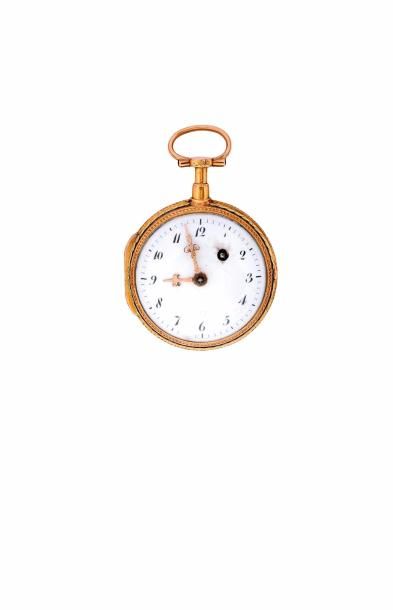 Montre de col en or émaillé signée 'Le Roy...